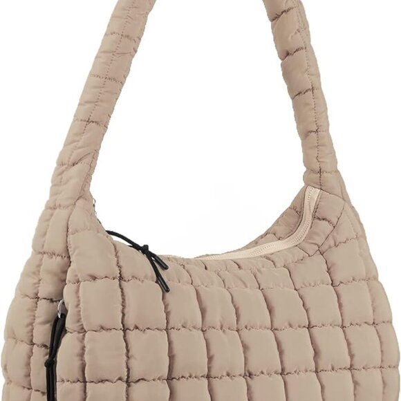 Quilted Tote Bag Purse Puffy Crossbody Shoulder Bag,Lightweight Nylon Hobo Bag C - Picture 1 of 7